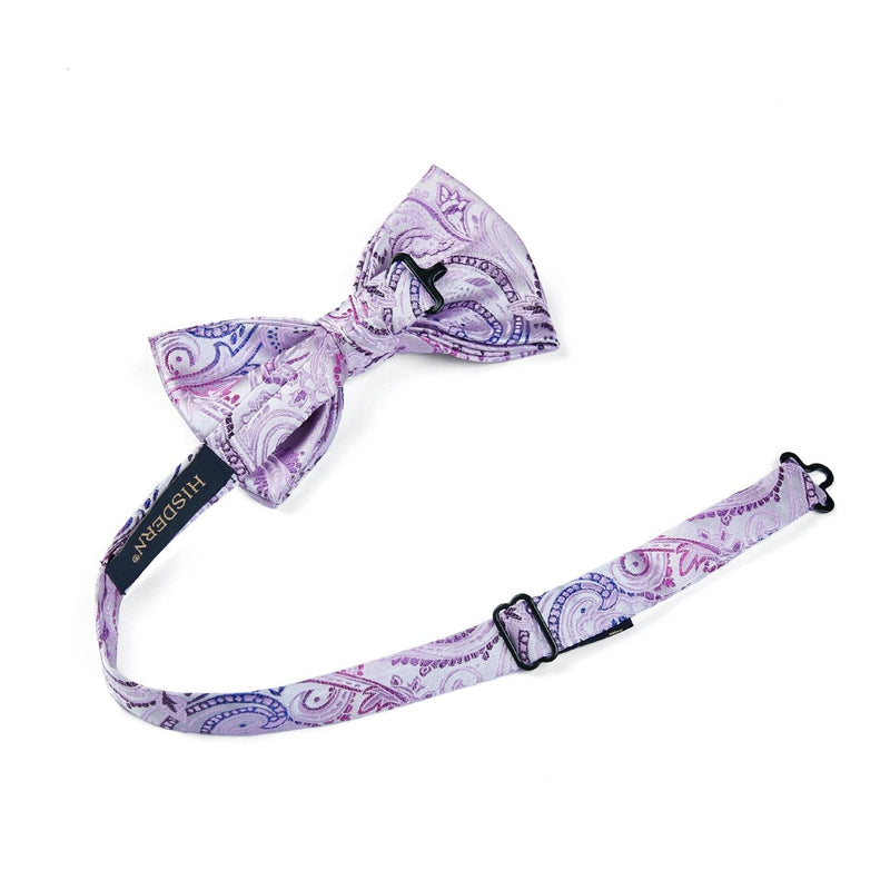 Paisley Pre-Tied Bow Tie & Pocket Square - LIGHT PURPLE