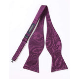 Floral Paisley Bow Tie & Pocket Square Sets - C-PURPLE