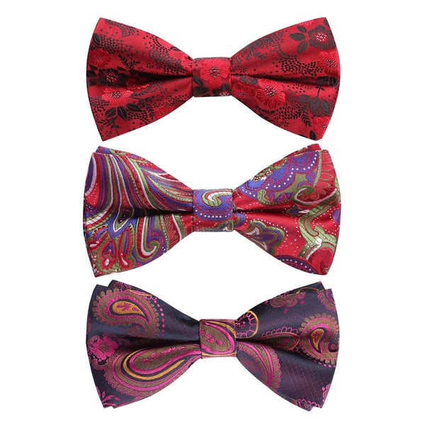 3PCS Mixed Design Pre-Tied Bow Ties - B-07 Christmas Gifts for Men