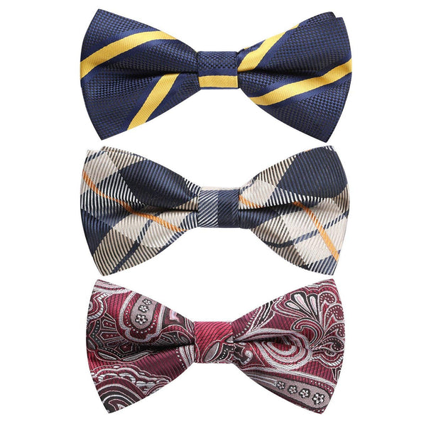 3PCS Mixed Design Pre-Tied Bow Ties - B-12 Christmas Gifts for Men