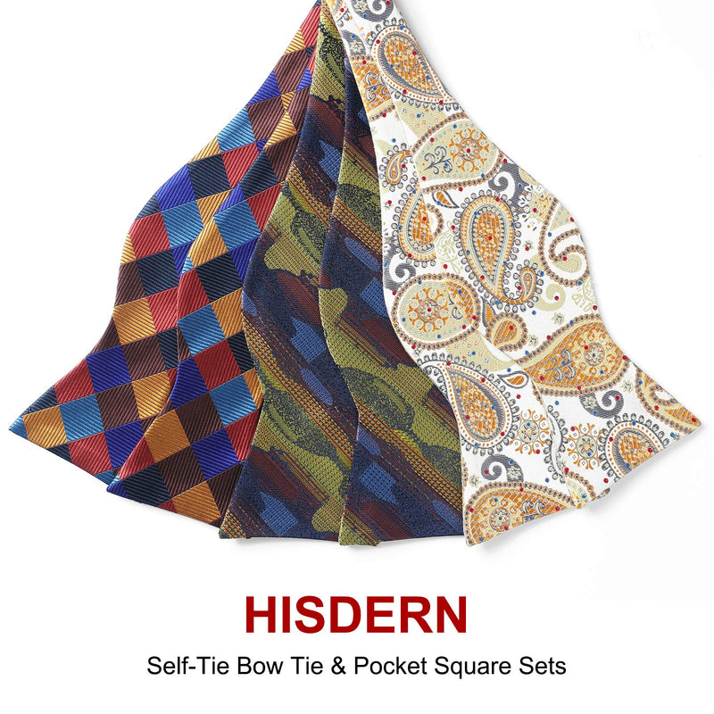 3PCS Mixed Design Bow tie & Pocket Square Sets - B3-10 Christmas Gifts for Men