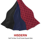 3PCS Mixed Design Bow tie & Pocket Square Sets - B3-08 Christmas Gifts for Men