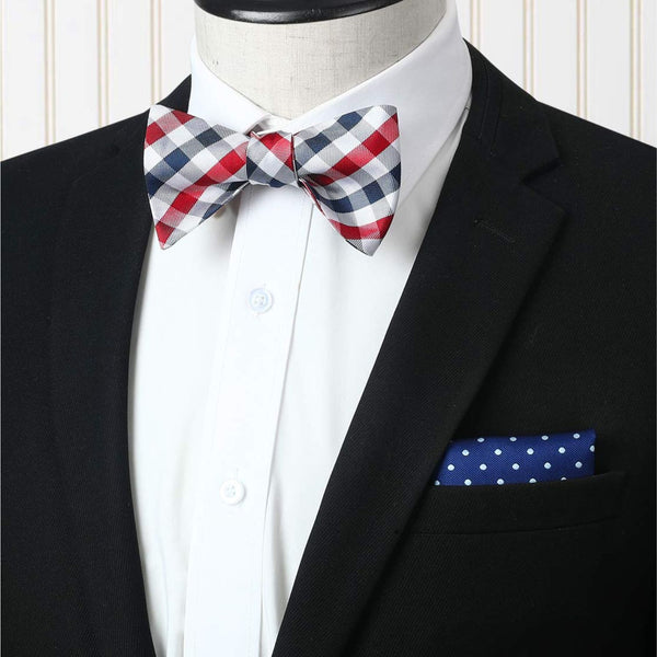 3PCS Mixed Design Bow tie & Pocket Square Sets - B3-01 Christmas Gifts for Men