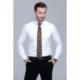 3PCS XL Tie & Pocket Square Set - B- YELLOW/BLUE