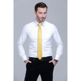 3PCS XL Tie & Pocket Square Set - A4-BLUE/BLACK/YELLOW