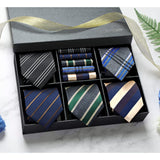 5PCS Tie & Pocket Square Set - 01 Christmas Gifts for Men