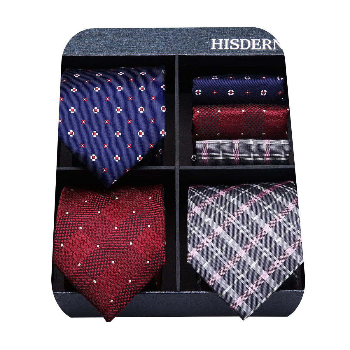 3PCS Tie & Pocket Square Set - T3-S1 Christmas Gifts for Men