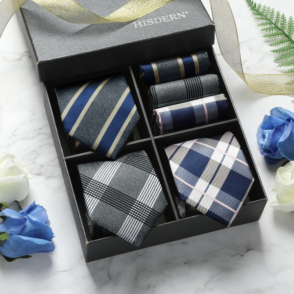 3PCS Tie & Pocket Square Set - 04