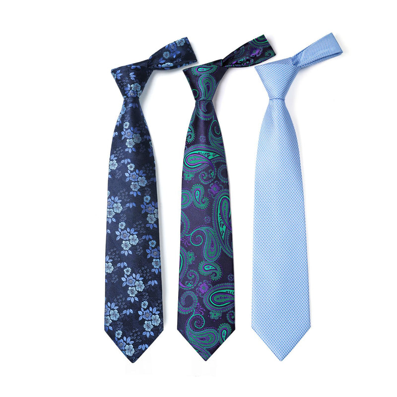 3PCS Tie & Pocket Square Set - 1HT-8S