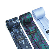 3PCS Tie & Pocket Square Set - 1HT-8S