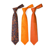 3PCS Tie & Pocket Square Set - ORANGE