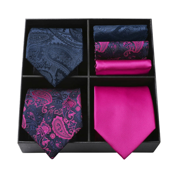 3PCS Tie & Pocket Square Set - 5HT-2S-PK