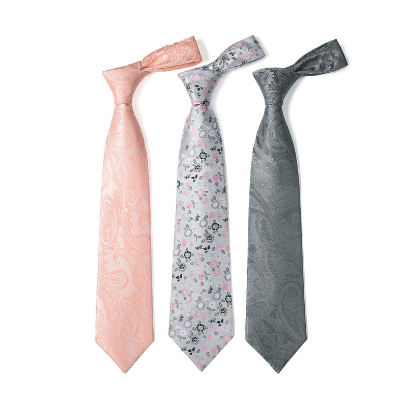 3PCS Tie & Pocket Square Set - 8HT-5S