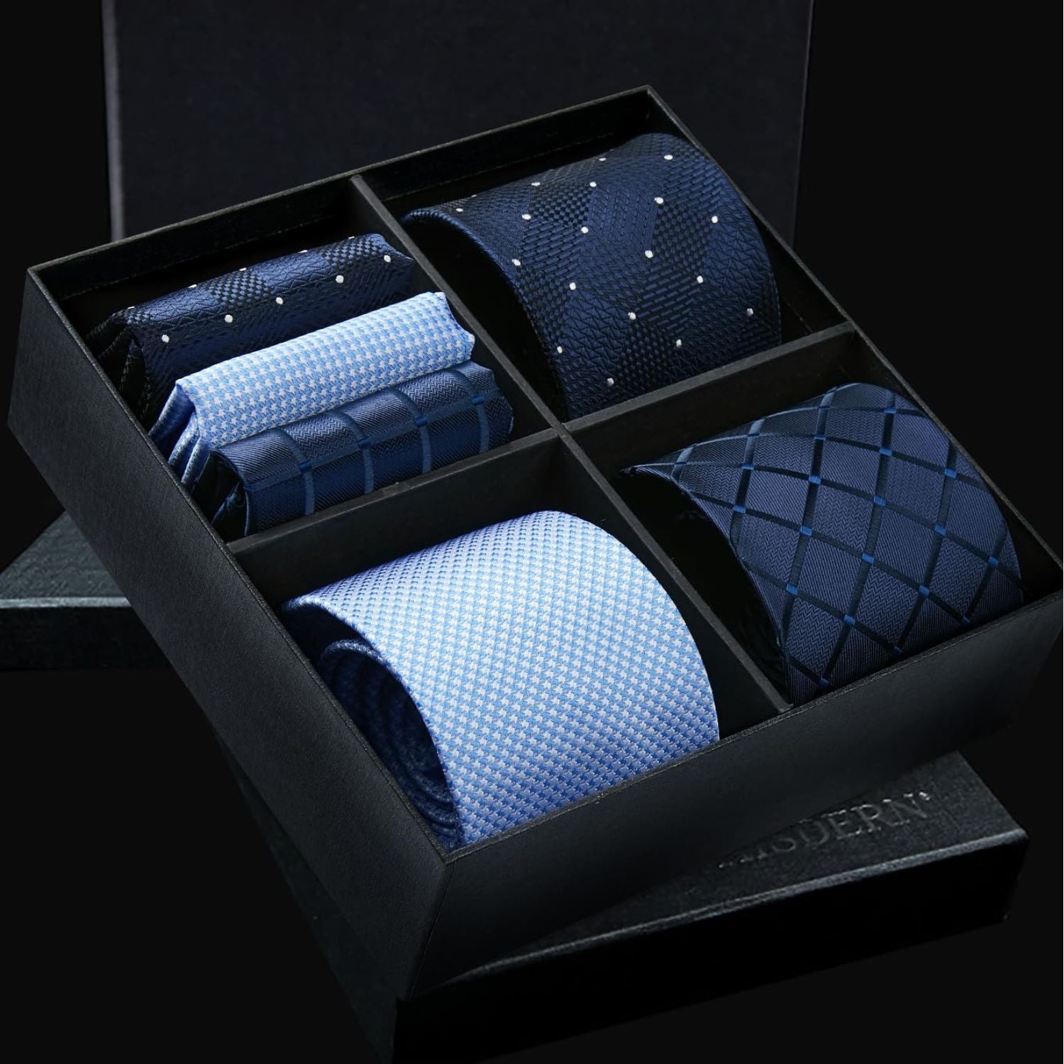 3PCS Tie & Pocket Square Set - BLUE