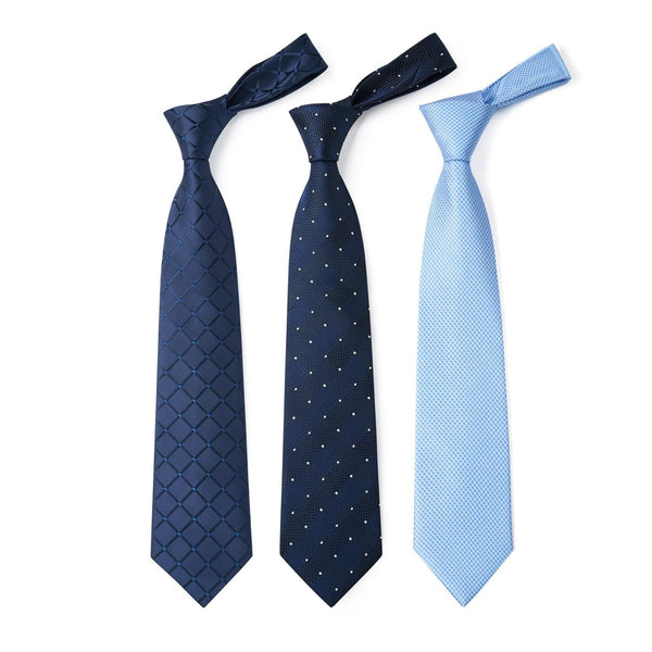 3PCS Tie & Pocket Square Set - BLUE