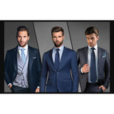 3PCS Tie & Pocket Square Set - BLUE