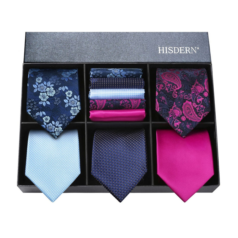 5PCS Tie & Pocket Square Set - T5-46