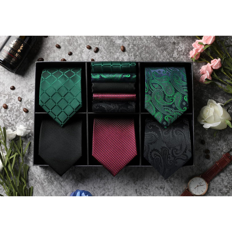 5-Piece Pattern Tie Set Wedding Accessory Gift Box Set