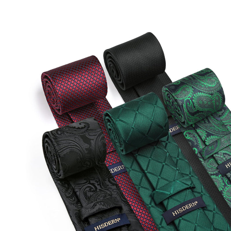 5-Piece Pattern Tie Set Wedding Accessory Gift Box Set