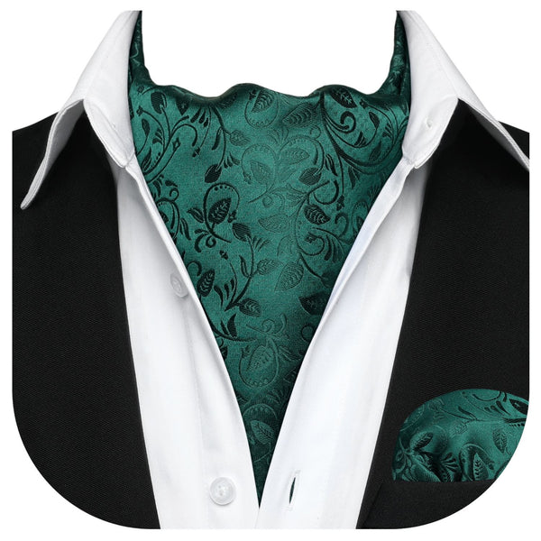 Floral Ascot Handkerchief Set - A-02 GREEN