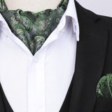 Paisley Ascot Handkerchief Set - A-GREEN FLORAL