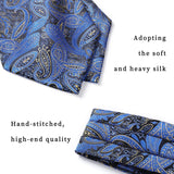 Floral Paisley Ascot Cravat Scarf - A-01 NAVY BLUE BLACK