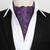 Paisley Ascot Handkerchief Set - A-04 PURPLE