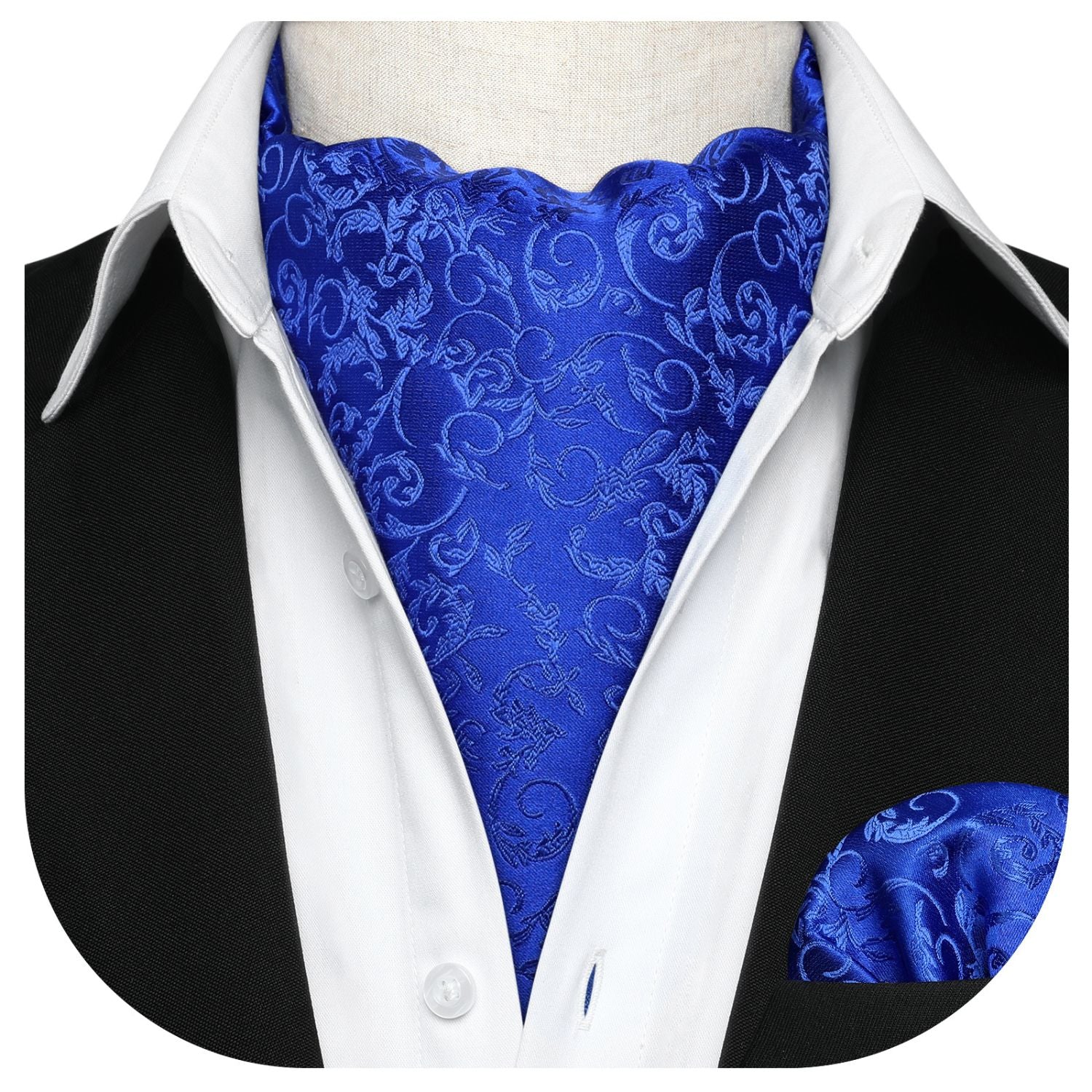 Floral Ascot Handkerchief Set - A-02 ROYAL BLUE – Hisdern