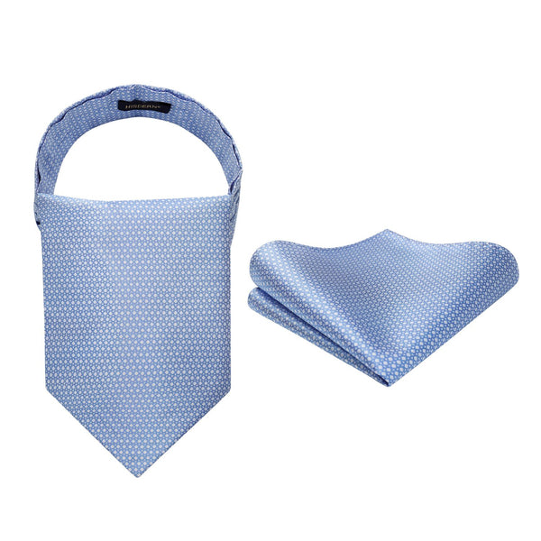 Houndstooth Ascot Handkerchief Set - A-02 BLUE