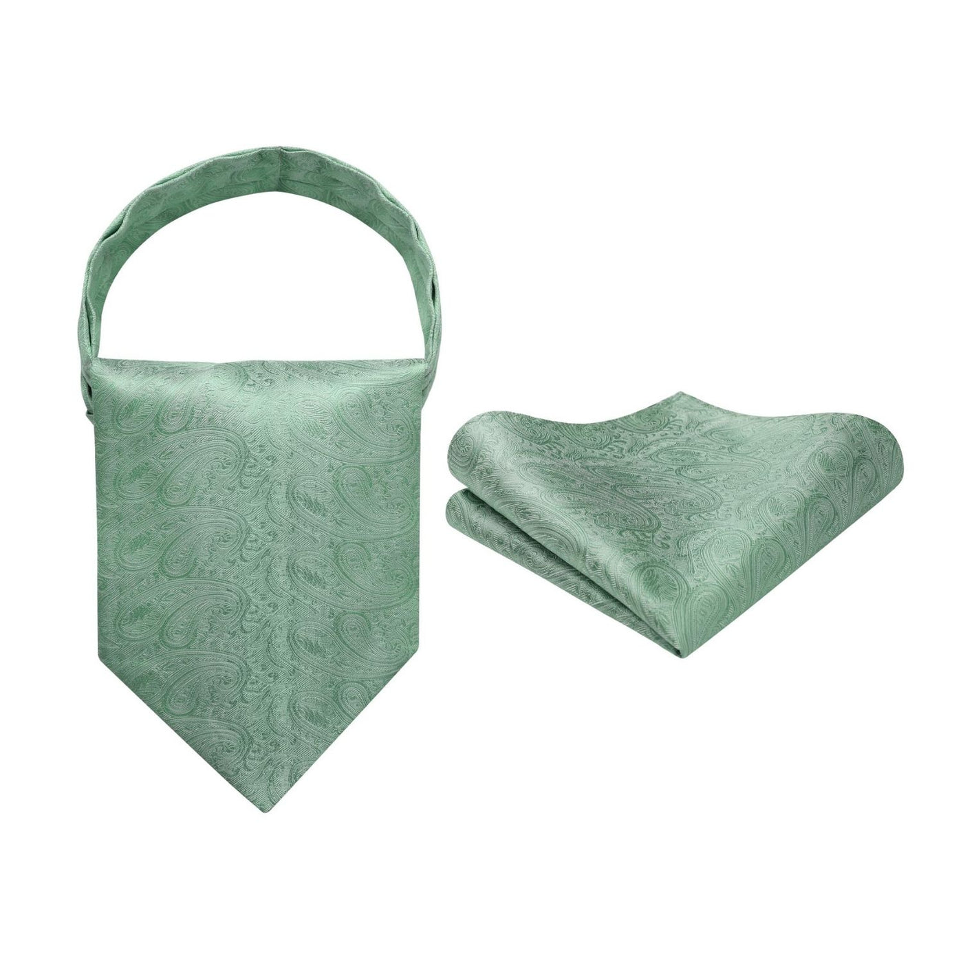 Paisley Ascot Handkerchief Set - A-02 SAGE GREEN – Hisdern