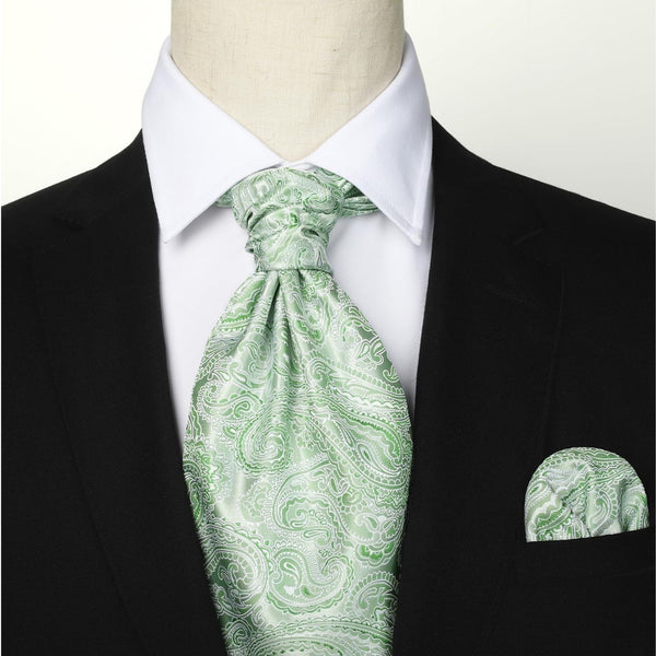 Paisley Ascot Handkerchief Set - SAGE GREEN