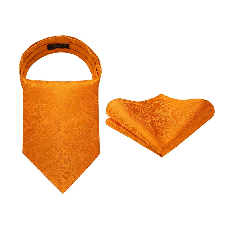 Paisley Ascot Handkerchief Set - A-03 ORANGE