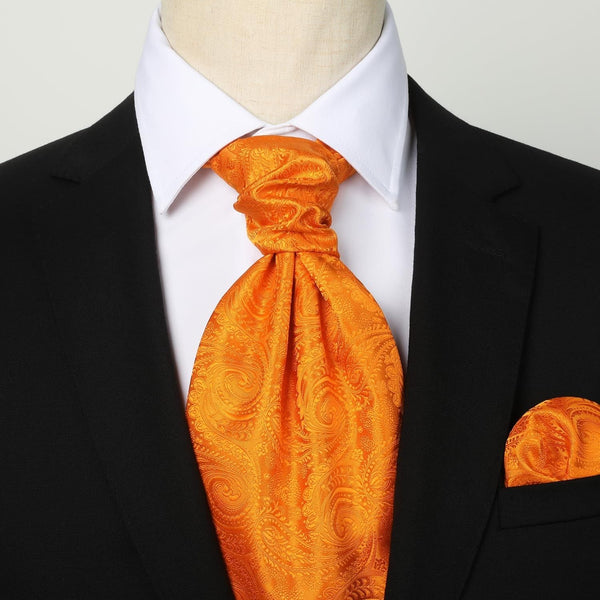 Paisley Ascot Handkerchief Set - A-03 ORANGE