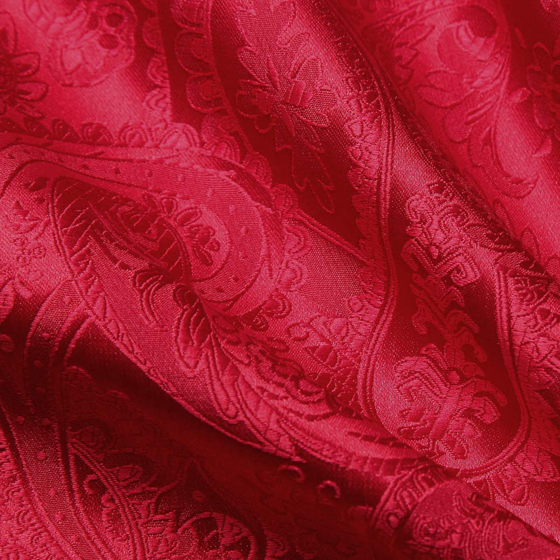 Paisley Floral Ascot Handkerchief Set - B-RED
