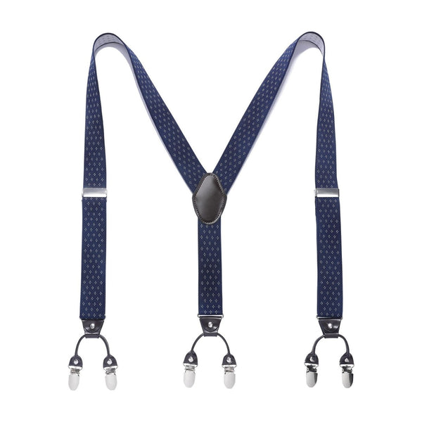 Y-shaped Adjustable Suspender with 6 Clips - 09 BLUE