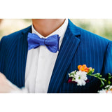 Paisley Suspender Pre-Tied Bow Tie Handkerchief - 01-ROYAL BLUE