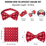 Christmas Suspender Pre-Tied Bow Tie Handkerchief - 03-RED/WHITE
