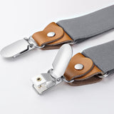 Y-shaped Adjustable Suspender with 4 Clips - 08 GREY