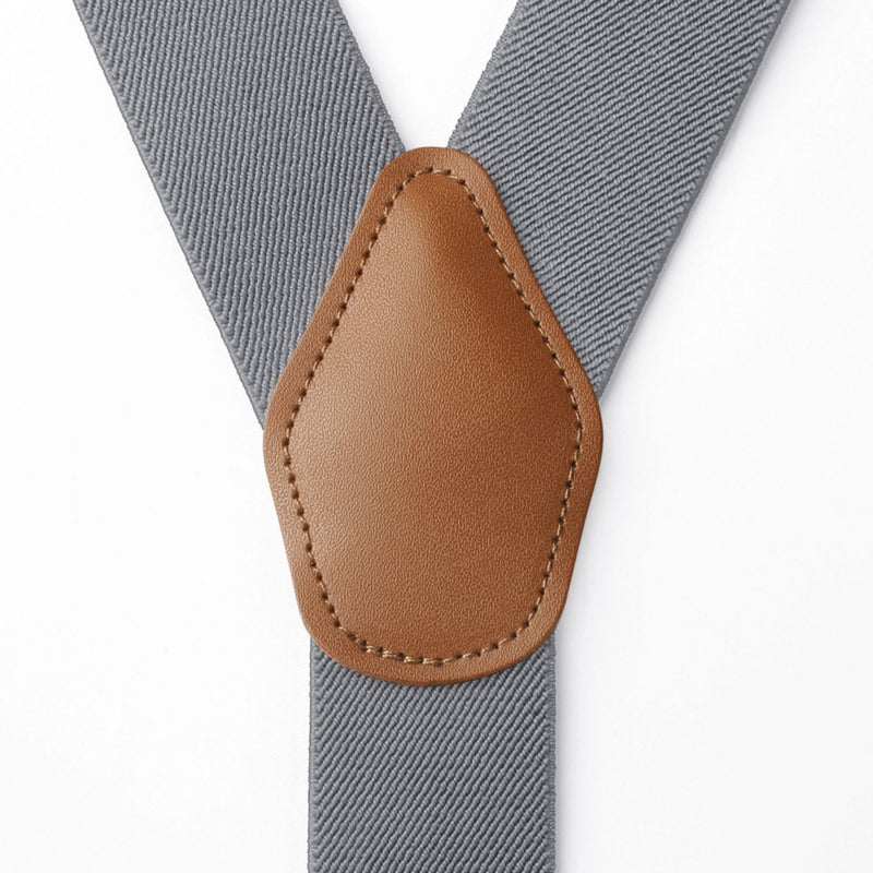 Y-shaped Adjustable Suspender with 4 Clips - 08 GREY