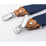 Y-shaped Adjustable Suspender with 4 Clips - Y-NAVY BLUE