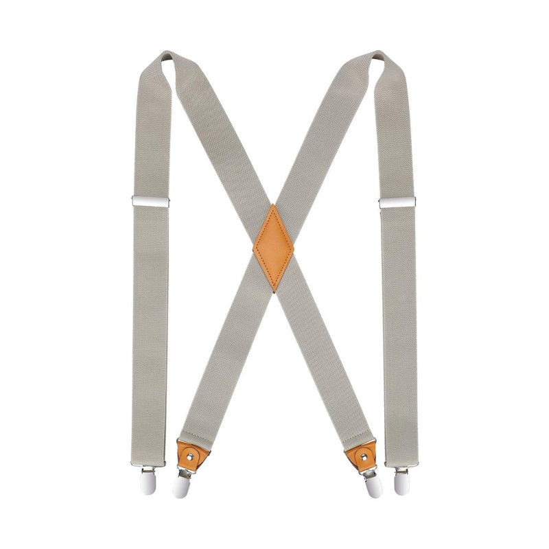 1.4 inch Adjustable Suspender with 4 Clips - A5-KHAKI