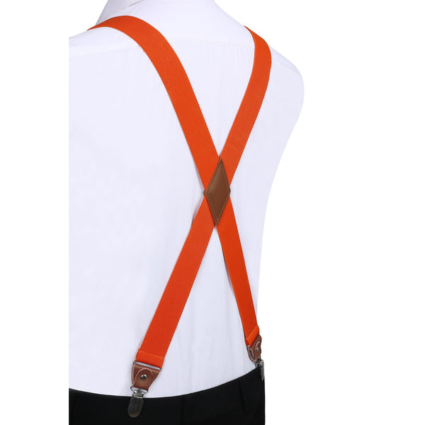 1.4 inch Adjustable Suspender with 4 Clips - B2-ORANGE