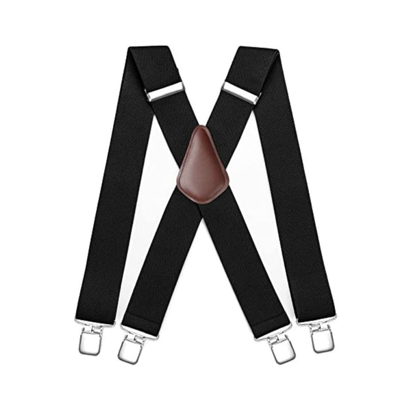 Thick Trouser 2 inch Adjustable Suspender - 2-BLACK