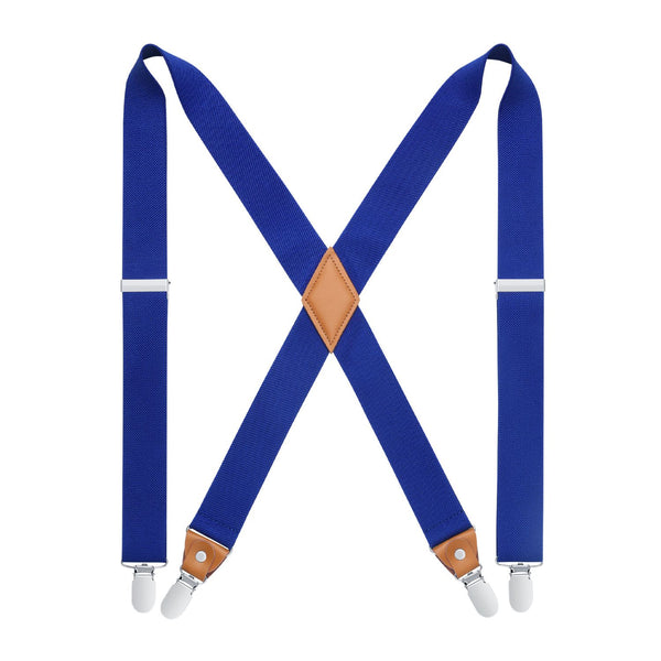 1.4 inch Adjustable Suspender with 4 Clips - ROYAL BLUE