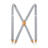 1.0 inch Adjustable Suspender with 4 Clips - GRAY