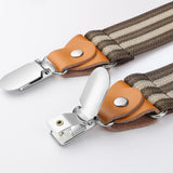 1.4 inch Adjustable Suspender with 4 Clips - 17 BROWN