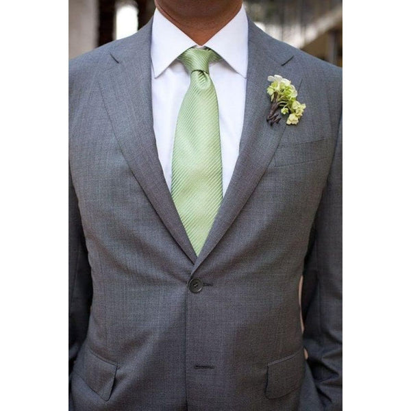 Plaid Tie Handkerchief Cufflinks - 03-SAGE GREEN