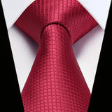 Men's Plaid Tie Handkerchief Set - B-RED 2