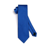 Men's Plaid Tie Handkerchief Set -  A-16 ROYAL BLUE