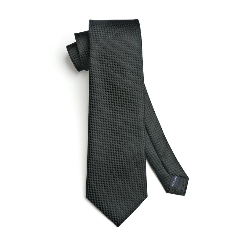 Houndstooth Tie Handkerchief Set - E-03 BLACK
